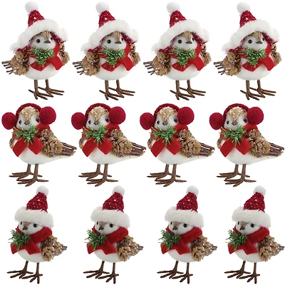 Slickblue Set of 12 Winter Bird Decorations – Perfect for Festive and Seasonal Displays