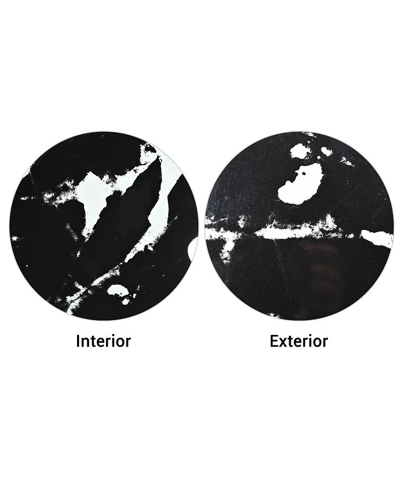 Aquaterior Bathroom Round Tempered Glass Vessel Sink w/ Orb Faucet Mounting Ring