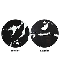 Aquaterior Bathroom Round Tempered Glass Vessel Sink w/ Orb Faucet Mounting Ring