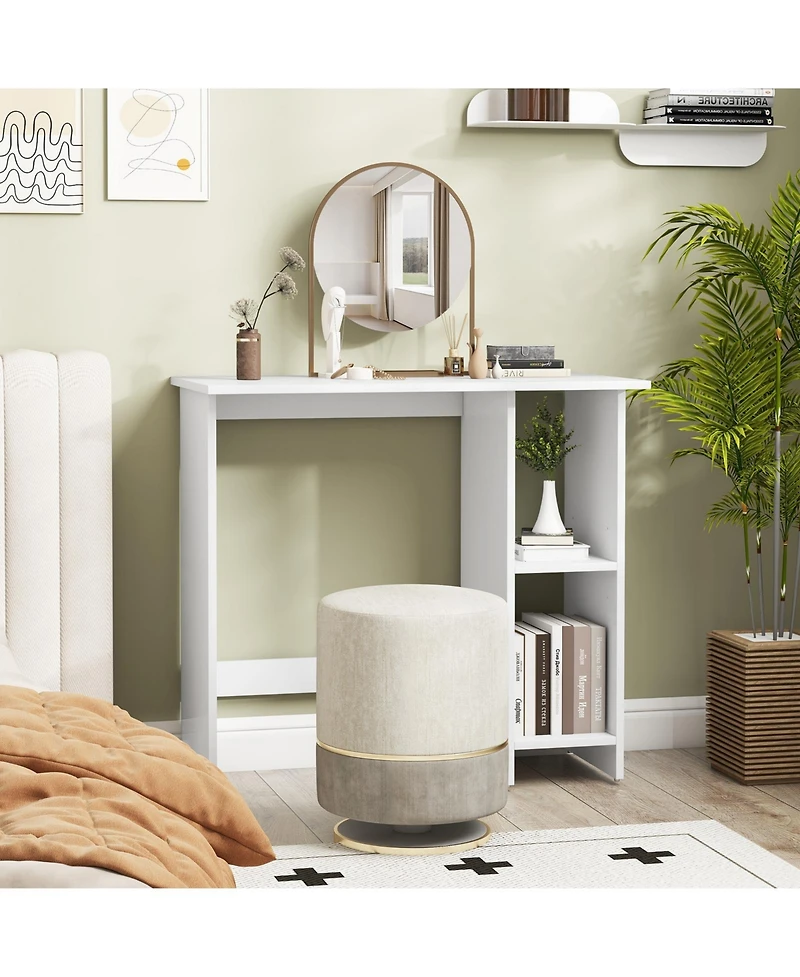 Skonyon Small Computer Desk with Storage and Adjustable Shelf