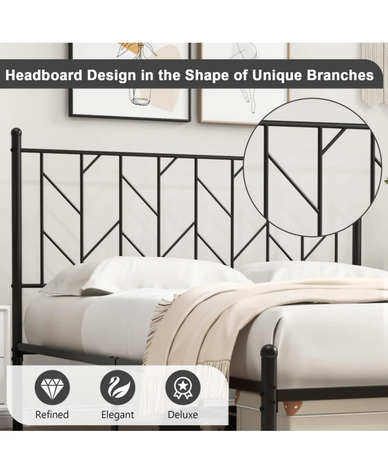 Sugift Queen Size Platform Bed Frame with Sturdy Metal Slat Support