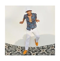Campus Sutra Men's Icy Blue Artistic Bohemian Shirt