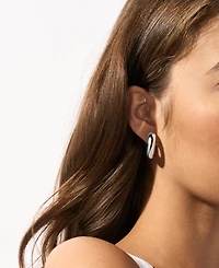 Michael Kors Brass Tube Hoop Earrings