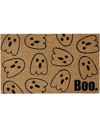 Northlight Natural Coir Boo with Ghosts Doormat, 18" x 30"