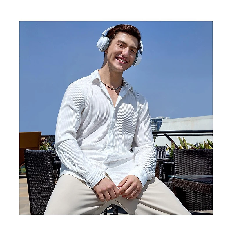 Men's Chalk White Pleat-Creased Shirt