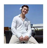 Men's Chalk White Pleat-Creased Shirt