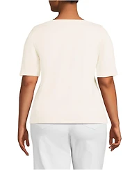 Lands' End Plus Supima Boatneck Top