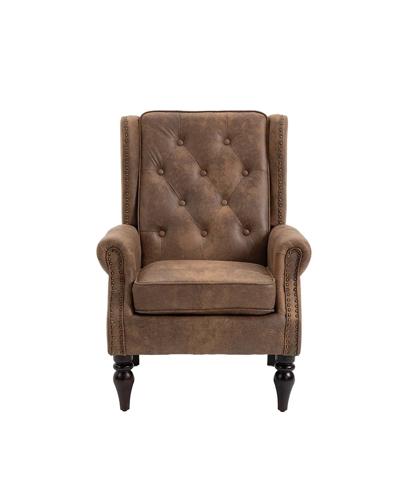 Mondawe Wood Frame Armchair, Modern Accent Chair Lounge For Living Room