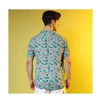 Campus Sutra Men's Sky Blue Foliage Shirt