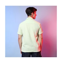 Men's Lime Green Self-Design Box Shirt