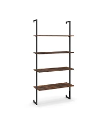 Sugift 4-Tier Industrial Ladder Bookshelf with Metal Frame