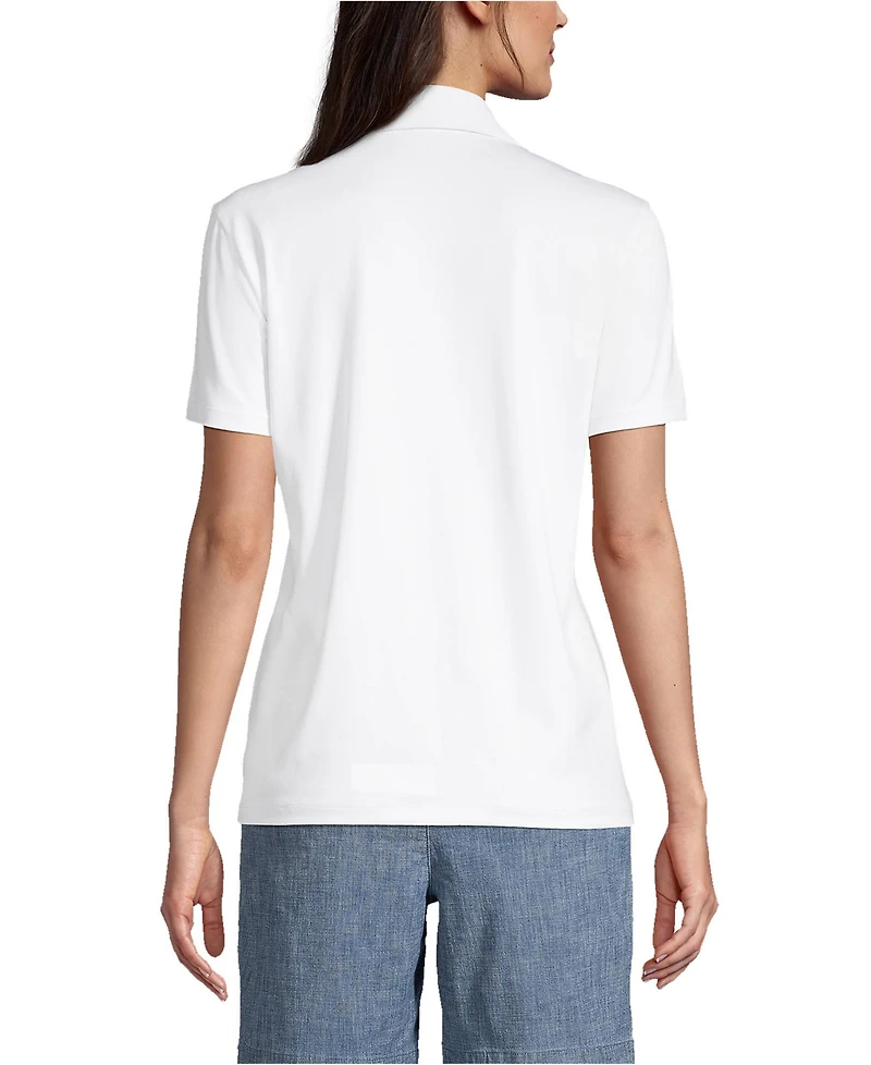 Lands' End Women's Short Sleeve Rapid Dry Sport Neck Polo Shirt