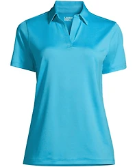 Lands' End Women's Short Sleeve Rapid Dry Sport Neck Polo Shirt