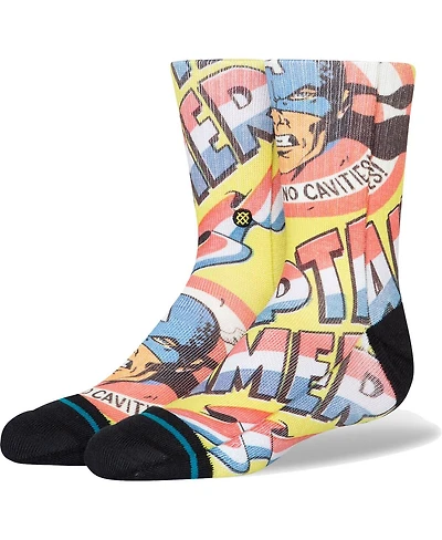Stance Big Boys and Girls Yellow Marvel Crew Socks