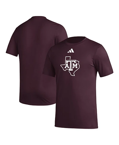 Adidas Men's Maroon Texas A M Aggies Primary Locker Logo Pre-Game Aeroready T-Shirt