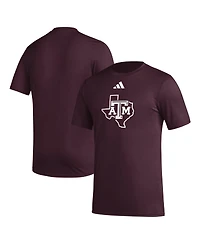 Adidas Men's Maroon Texas A M Aggies Primary Locker Logo Pre-Game Aeroready T-Shirt