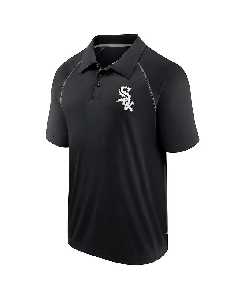 Fanatics Men's Black Chicago White Sox Strong Alone Raglan Polo