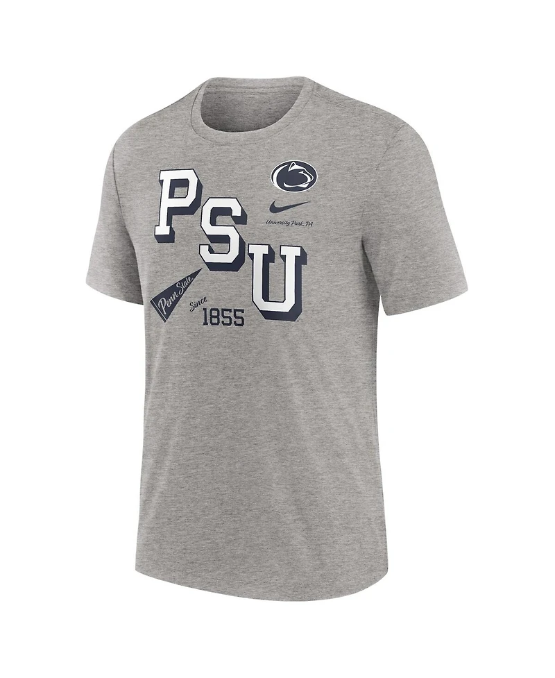 Nike Men's Heather Gray Penn State Nittany Lions Blitz Roll Call Tri-Blend T-Shirt