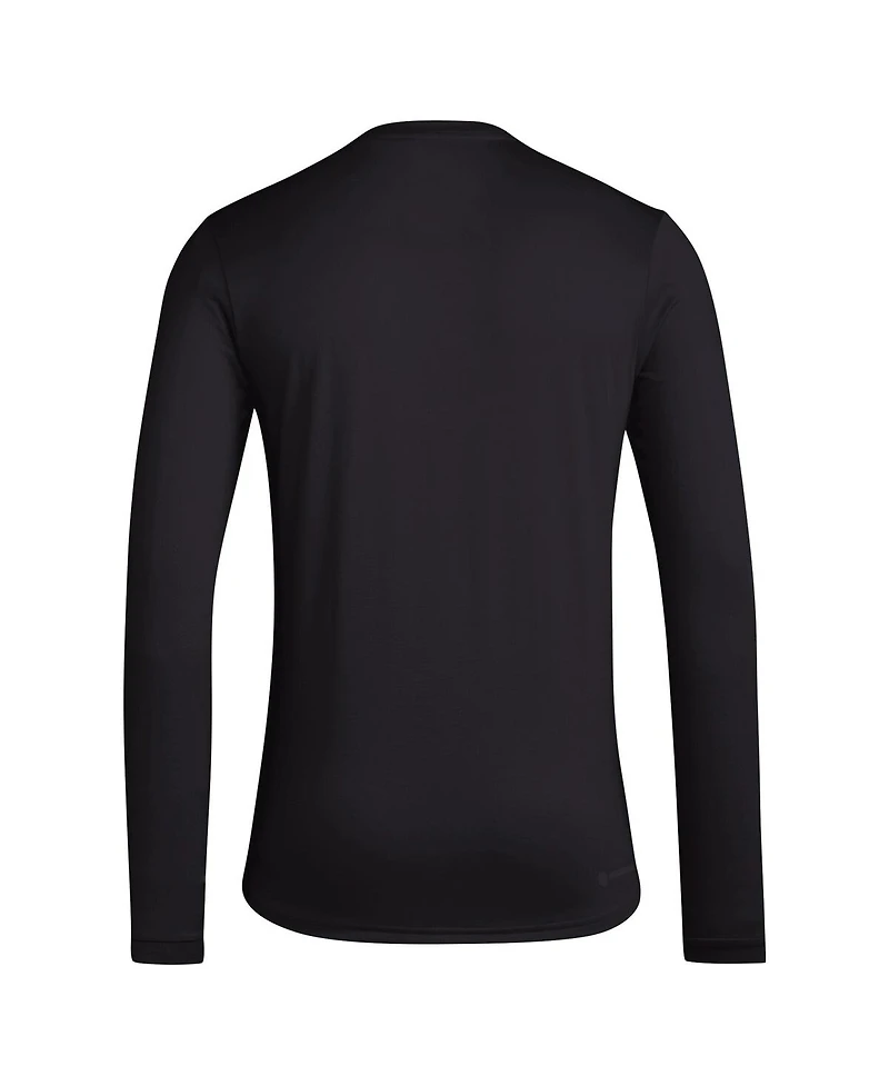 Adidas Men's Black Louisville Cardinals Locker Football Pre-Game Aeroready Long Sleeve T-Shirt