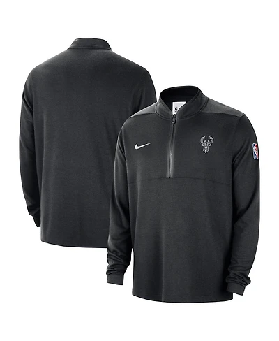 Nike Men's Black Milwaukee Bucks 2024/25 Courtside Performance Half-Zip Top