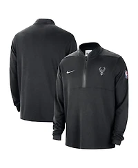 Nike Men's Black Milwaukee Bucks 2024/25 Courtside Performance Half-Zip Top