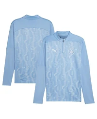 Puma Men's Light Blue Manchester City 2024/25 Pre-Match DryCELL Quarter-Zip Top