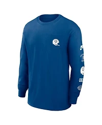 Nike Men's Blue Indianapolis Colts Rewind Heavy Max 90 Pocket Long Sleeve T-Shirt