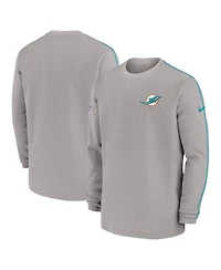 Nike Men's Gray Miami Dolphins 2024 Sideline Coaches Long Sleeve Top