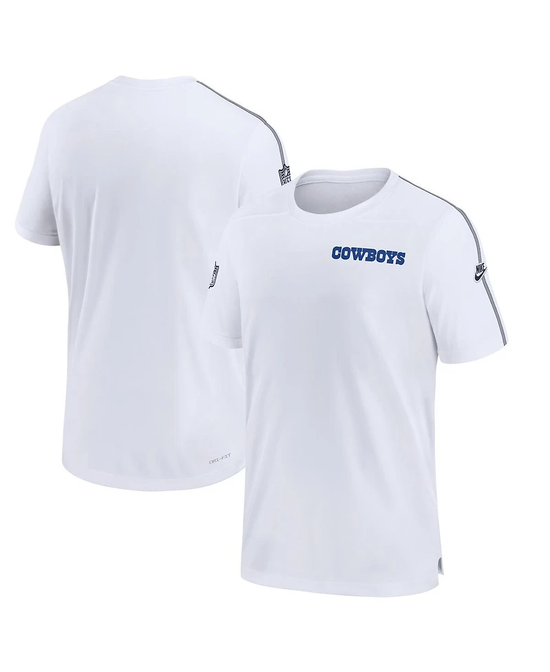 Nike Men's White Dallas Cowboys 2024 Sideline Coach Uv Performance T-Shirt