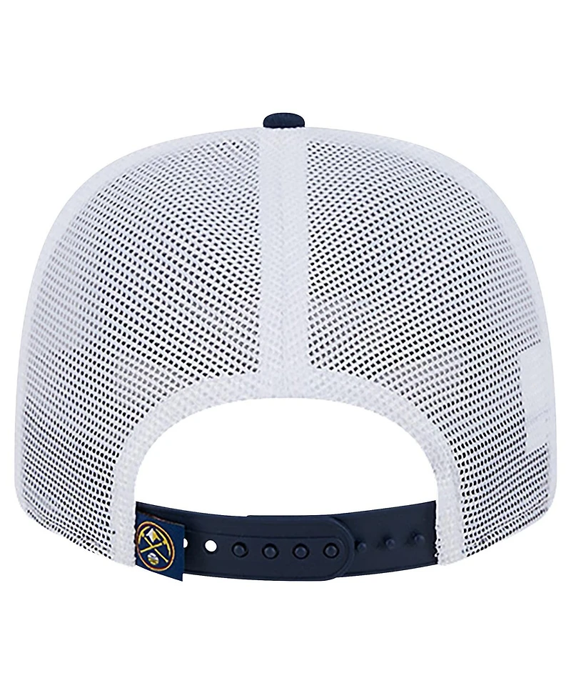 New Era Men's Navy/White Denver Nuggets Trucker 9SEVENTY Coolera Stretch-Snap Hat
