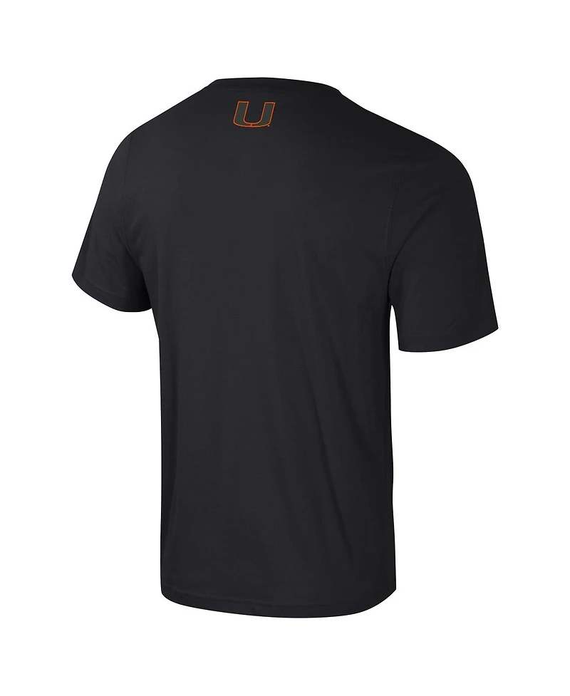 Colosseum Men's Black Miami Hurricanes Color Pop Active Blend T-Shirt