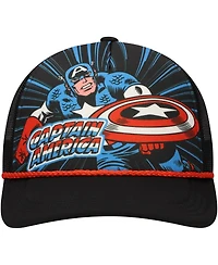 Lids Big Boys and Girls Black Captain America Foam Trucker Adjustable Hat