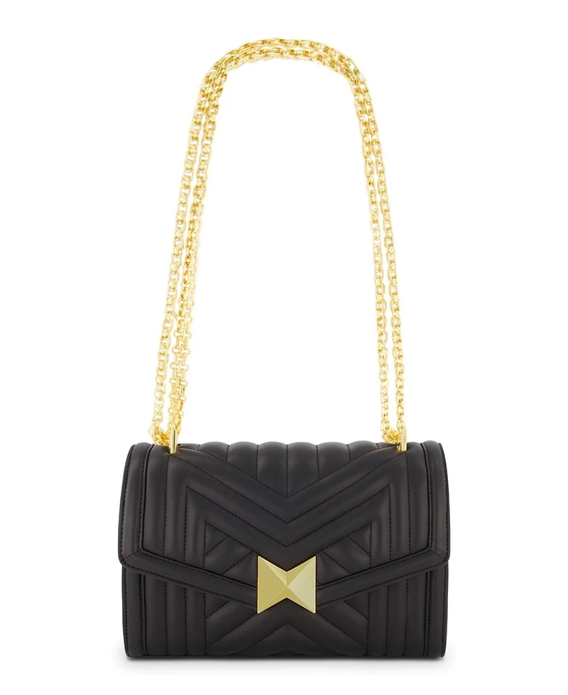 Gold Chain Quilted Napa Leather Handbag