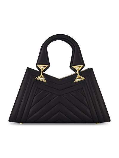 Quilted Napa Leather Angular Handbag