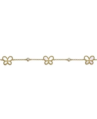 14k Gold Plated Mother of Pearl Dainty Link Butterfly Bracelet
