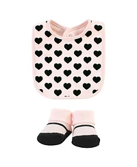 Hudson Baby Girls 5Pk Bibs and Socks Set