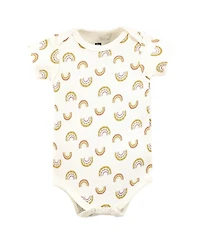 Hudson Baby Girls Comfortable All-Cotton Bodysuit 3Pk
