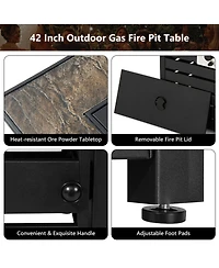 Givimo 42 Inch 50000 Btu Propane Fire Pit Table with Ore Powder Surface