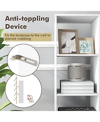Sugift 5 Tiers 4-Cube Narrow Bookshelf with 4 Anti-Tipping Kits
