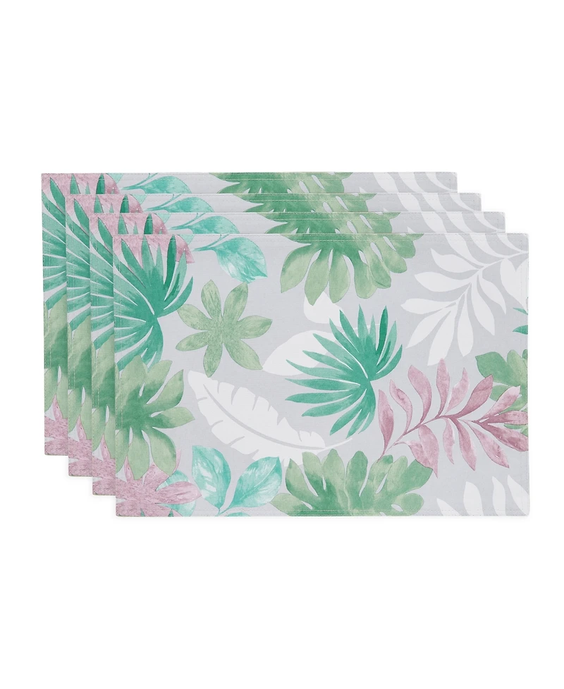 Izod Cover Palm Water-Resistant Indoor and Outdoor Placemats, Set of 4, 13" x 19"