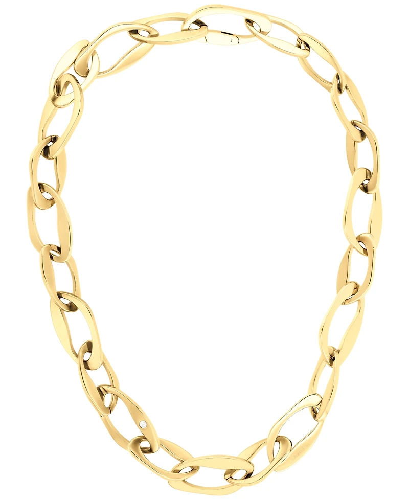 Calvin Klein Pave Sculpted Link Collar Necklace, 16-7/8" + 2" extender