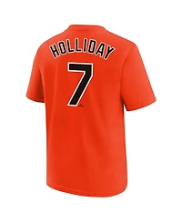 Nike Big Boys and Girls Jackson Holliday Orange Baltimore Orioles Name Number T-Shirt