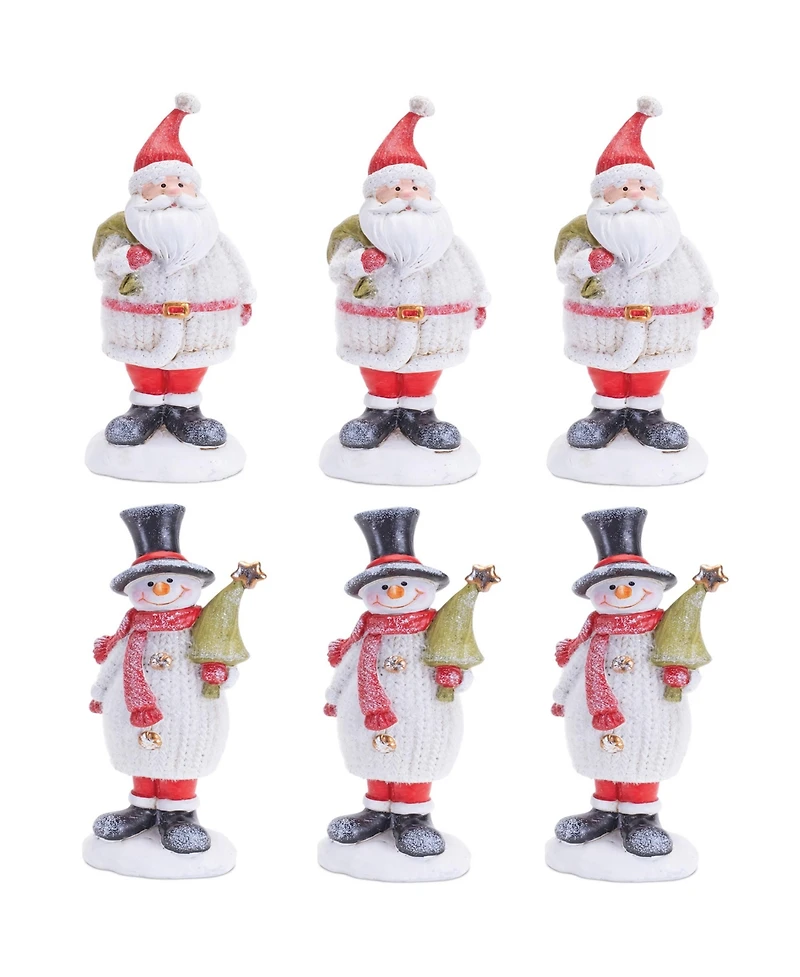 Set of 6 Santa and Snowman Decorations – Perfect for Holiday and Winter Festivities
