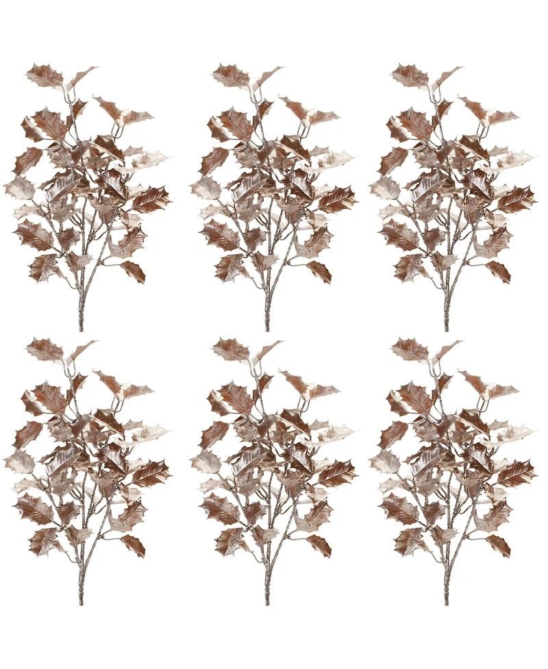 Slickblue Holly Leaf Spray for Festive Holiday Decor (Set of 6)