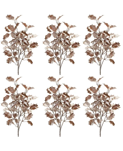 Slickblue Holly Leaf Spray for Festive Holiday Decor (Set of 6)