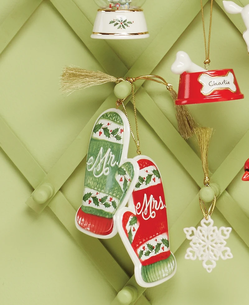 Lenox Mr. & Mrs. Mitten Ornament Set