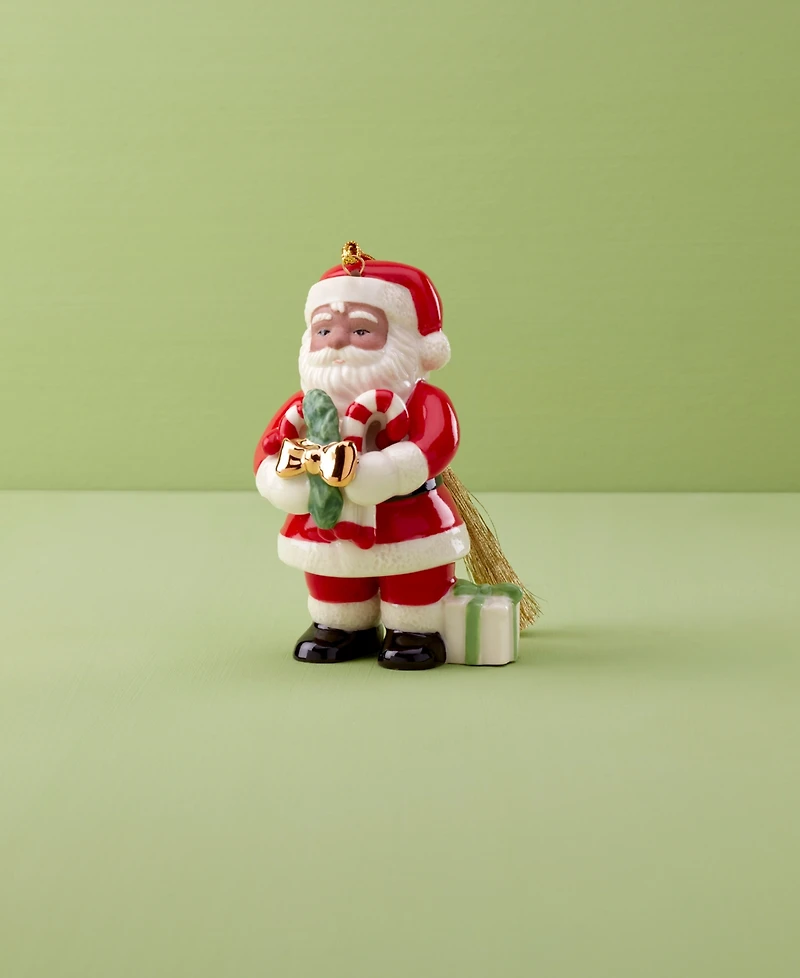Lenox Santa Claus Holding Christmas Pickle Ornament
