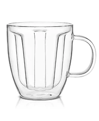 JoyJolt Disney Mickey Mouse 3D Double Walled Glass Mugs, Set of 2