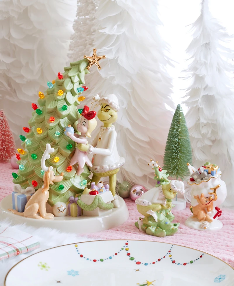 Lenox Grinch Decorates the Christmas Tree Led Figurine
