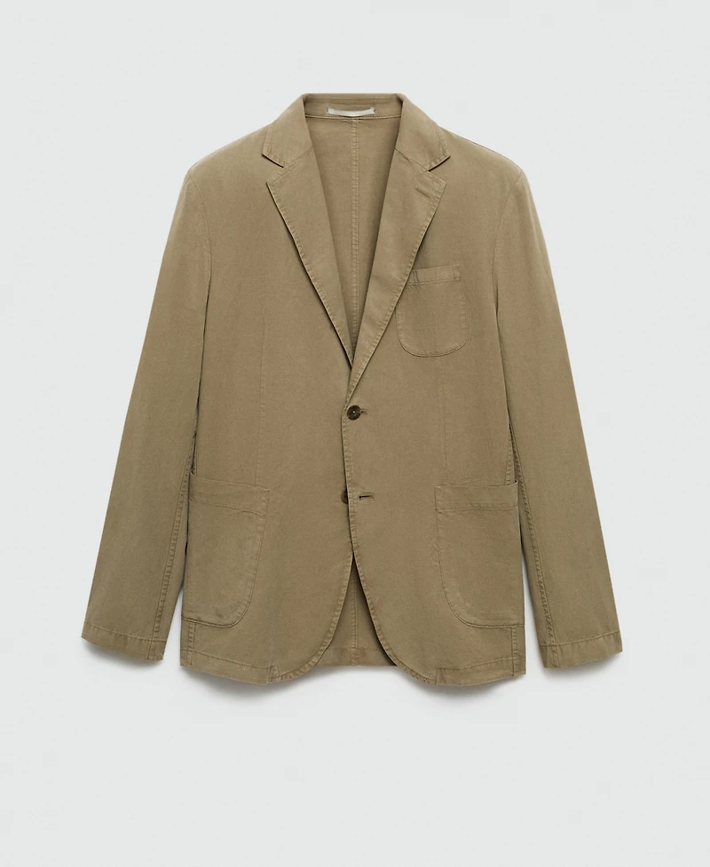 Mango Men's Slim-Fit Linen-Blend Blazer